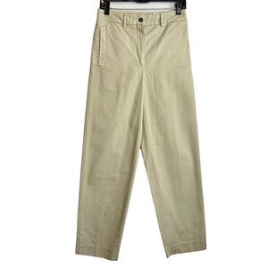 Officine Generale Pants Womens 34 Khaki Megane High Rise Straight Leg Trousers 2